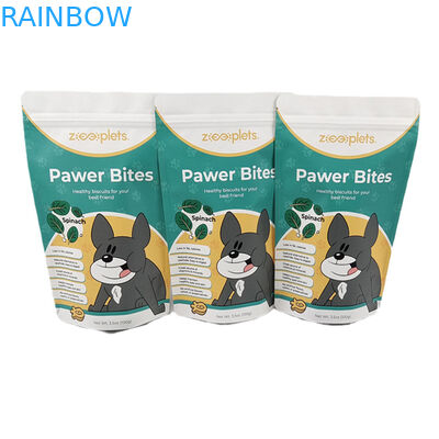 Gepersonaliseerd logo Stand Up Pouch Kraft Paper Bag voor hondenbehandeling Digitaal afdrukbaar hervergrendelbare Mylar-zakken