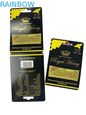 Gepersonaliseerd logo Royal Honey VIP zak Verpakkingspapier kaart Goud folie papier kaart voor honing stok