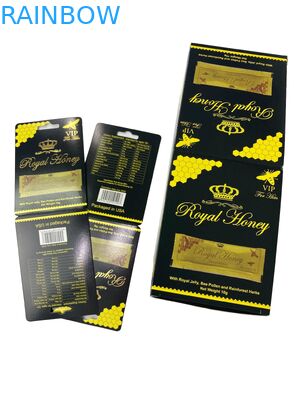 Gepersonaliseerd logo Royal Honey VIP zak Verpakkingspapier kaart Goud folie papier kaart voor honing stok