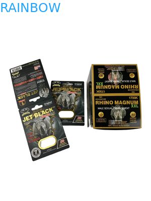 Warm verkrijgbaar Op maat gemaakte verbeteringspillen Verpakking Papierkaart Neushoorn Tablet Pillen Gedrukt Papierkaart met Blister