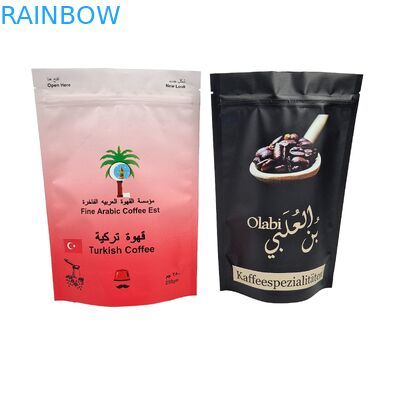 Arabica Koffiebonen Op maat gedrukte verpakking lekkagebestendige rits Mylar Plastic Stand Up Bags
