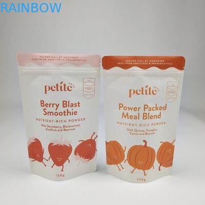 Recyclebare Zipper Wit Bruin Kraft Papier Tas Custom Food Nut Peanut Tea Candy Cookie Verpakking Stand Up Pouch Met Logo