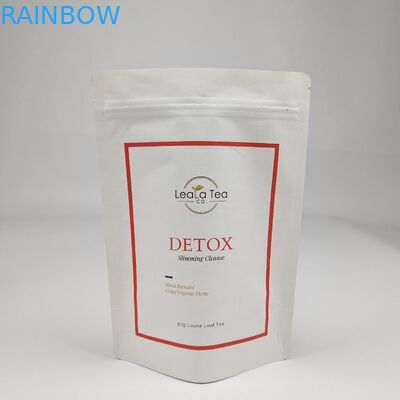 Recyclebare Zipper Wit Bruin Kraft Papier Tas Custom Food Nut Peanut Tea Candy Cookie Verpakking Stand Up Pouch Met Logo