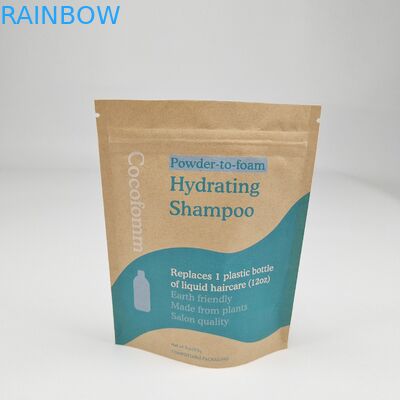 Doypack Ziplock Bruin Wit Kraft Handwerkpapier Staande zakken Voedselverpakkingen Geurbestendige ritszakken