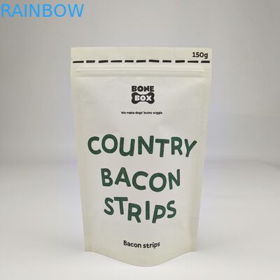 Stand-up kraft papieren zak met vochtbestendige rits voor voedsel meel noten rijst thee specerijen opslag verpakking doypacks