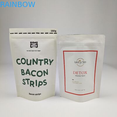 Fabriek Groothandel Biologisch afbreekbare voedselverpakkingszak Stand Up Pouch Geurbestendige Zip Lock Kraft papier Aluminium folie zakken