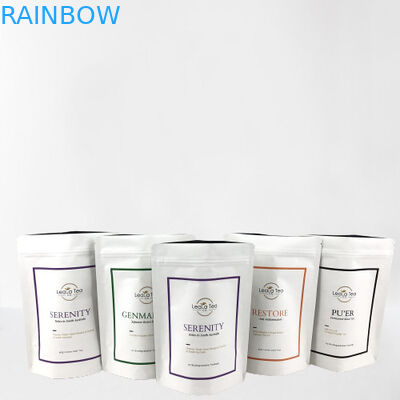 Hervergrendelbare opstaande zakken met aangepast logo voor gedroogde theezakverpakking