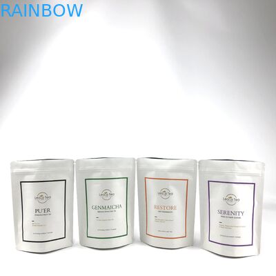 Hervergrendelbare opstaande zakken met aangepast logo voor gedroogde theezakverpakking