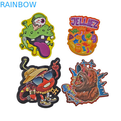 Onregelmatige vorm verpakkingszakken Holografische folie die cut zakken Speciale vorm Ziplock Plastic Mylar 3.5g die cut zakken