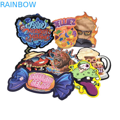 Op maat gemaakte gedrukte Mylar zakken verpakking Soft Touch Plastic 3.5g Mylar zakken Die Cut Onregelmatige zakken verpakking
