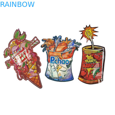 Op maat gemaakte gedrukte Mylar zakken verpakking Soft Touch Plastic 3.5g Mylar zakken Die Cut Onregelmatige zakken verpakking
