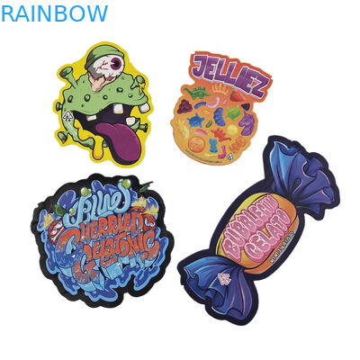 Digitale drukzakken op maat Verpakking Holografische folie die cut speciale vorm Ziplock plastic Mylar 3.5g die cut zakken