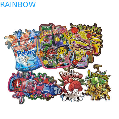 Digitale drukzakken op maat Verpakking Holografische folie die cut speciale vorm Ziplock plastic Mylar 3.5g die cut zakken