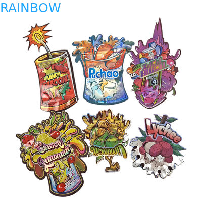 Digitale drukzakken op maat Verpakking Holografische folie die cut speciale vorm Ziplock plastic Mylar 3.5g die cut zakken