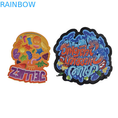 Op maat gedrukt zacht aanraak Holograaf Die Cut Onregelmatige speciale vorm Plastic Zipper Mylar Food Packaging Bag