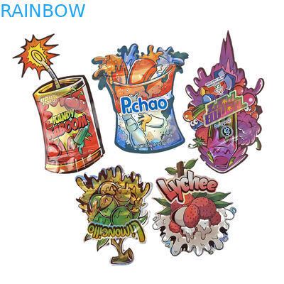 Op maat gedrukt zacht aanraak Holograaf Die Cut Onregelmatige speciale vorm Plastic Zipper Mylar Food Packaging Bag