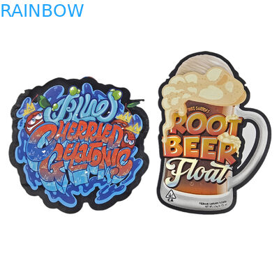Die Cut Custom Onregelmatige Speciale Vorm Plastic Childproof Mylar Verpakking Met Zipper 3.5g Food Grade Custom Shape Mylar