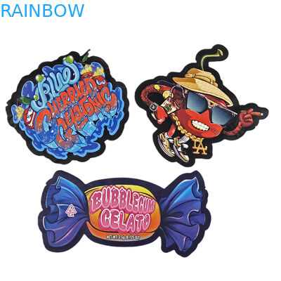 Custom Matte Logo hervergrendelbare plastic zak in de vorm van geurbestendige die cut ziplock 3.5 mylar zakken voor snoep