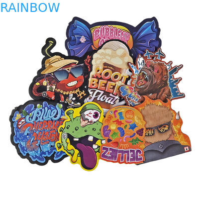 3.5g 7g 14g speciale vorm plastic verpakkingszak hologram geurbestendige kunststof die cut custom snack koekjes snack zakken