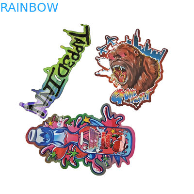 Onregelmatig gevormde verpakking Custom Design met Ziplock Holografische folie 3,5 g geurbestendige die cut Mylar zakken