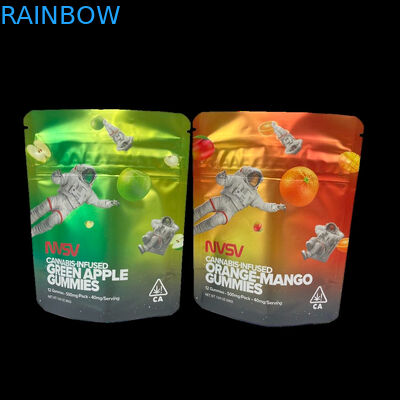 3.5 Gram Plastic pouches Verpakking Op maat gemaakt Label Bedrukte CBD Koekjes Herverzegelbaar k