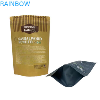 Kraft Bruin Papier Snack Bag Verpakking Staande zak Platte bodem Met rits