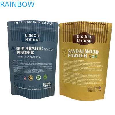 Kraft Bruin Papier Snack Bag Verpakking Staande zak Platte bodem Met rits