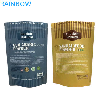 Kraft Bruin Papier Snack Bag Verpakking Staande zak Platte bodem Met rits