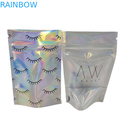 Custom Holographic Aluminium Foil Clear Front Zipper Mylar Bags Geurbestendige Hervergrendelbare Plastic Packaging Bag