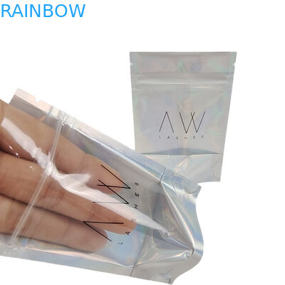 Custom Holographic Aluminium Foil Clear Front Zipper Mylar Bags Geurbestendige Hervergrendelbare Plastic Packaging Bag