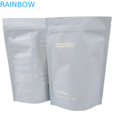 warm verkoop cuCstom Printed Eco Friendly Re-sealable Kraft Paper Pouch voor Koffie Eiwitpoeder
