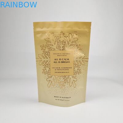 200pcs Low MOQ Matte OEM Custom Printed Bath Salts Verpakking Zip Lock Bath Salt Body Scrub Staande zak Verpakkingszakken