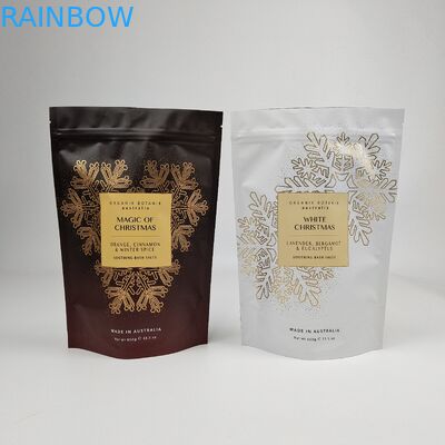 200pcs Low MOQ Matte OEM Custom Printed Bath Salts Verpakking Zip Lock Bath Salt Body Scrub Staande zak Verpakkingszakken