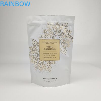 Soft Touch Stand Up Pouch Custom Printed Zipper Food Candy Body Scrub Verpakking Plastic Badzout Pouch