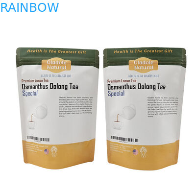 Op maat gedrukte afbreekbare stand-up kraft papieren zak voor huisdiervoeding herverkoopbare geurbestendige zakken met logo