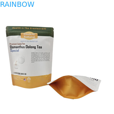 Op maat gedrukte afbreekbare stand-up kraft papieren zak voor huisdiervoeding herverkoopbare geurbestendige zakken met logo