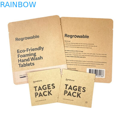 Custom Food Grade PLA Brown Kraft Paper Bags For Mangoes Poeder Voedsel Huisdieren Lekkerheden Eetbare Verpakkingszak Mylar Met Zipper