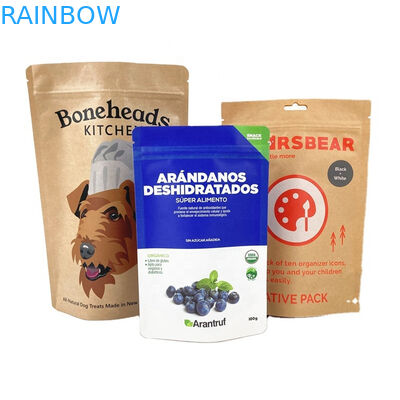 Biologisch afbreekbare witte kraftpapieren zakken voor mango poeder noten huisdiervoedsel geurbestendige papieren verpakkingszak