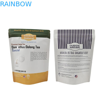 Low MOQ Stand Up hervergrendelbare Zipper Kraft Paper Bag Custom Biodegradable Hervergrendelbare Mylar Bags voor huisdieren