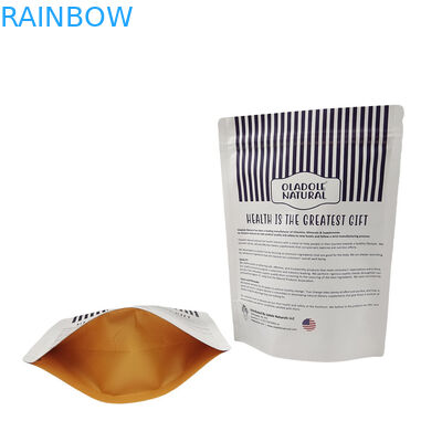 Low MOQ Stand Up hervergrendelbare Zipper Kraft Paper Bag Custom Biodegradable Hervergrendelbare Mylar Bags voor huisdieren