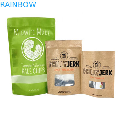 Custom Private Logo Wit kraftpapier zakken voor koekjes cake noten eetbare producten poeder huisdiervoedsel 100% biologisch afbreekbaar geurproof B