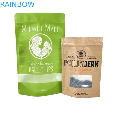 Eco-vriendelijk aangepast logo 100g 250g Kraftpapier Thee Koffie Noten Poederzak Recyclebare Kraftpapierzak