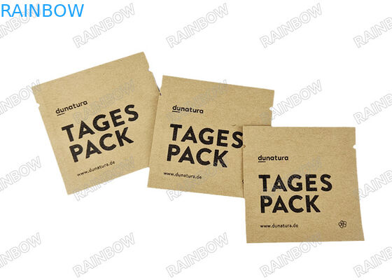 Op maat gemaakte biologisch afbreekbare lege theezak met drie zijden warmteverzegeling thee koffie verpakkingszak kraft papier tablet verpakkingszak