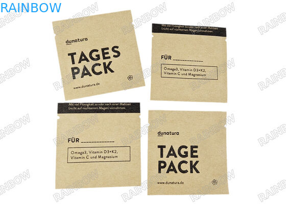 Op maat gemaakte biologisch afbreekbare lege theezak met drie zijden warmteverzegeling thee koffie verpakkingszak kraft papier tablet verpakkingszak