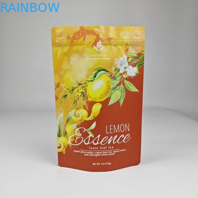 Op maat gedrukte plastic opstaande zakken hervergrendelbare vochtbestendige 250g thee verpakkingszak