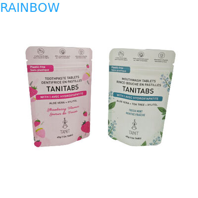 Milieuvriendelijke composteerbare kraftzak met hervergrendelbare rits voor cosmetische poederverpakkingen