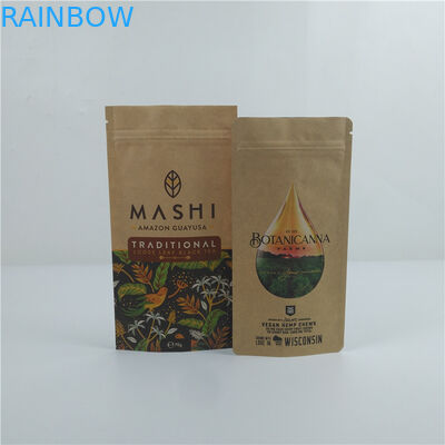 Persoonlijke stand-up zak met rits, warmte afdichting gedrukt biologisch afbreekbaar voedsel kraft papieren zak