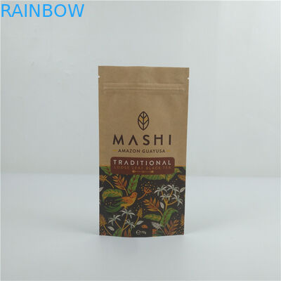 Persoonlijke stand-up zak met rits, warmte afdichting gedrukt biologisch afbreekbaar voedsel kraft papieren zak