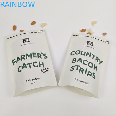 Digitaal drukwerk op maat Staande ritszakken Geurbestendige kraftpapieren zak op maat Biodegradeerbare papieren zak