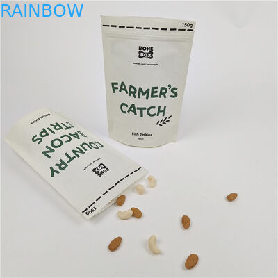 Digitaal drukwerk op maat Staande ritszakken Geurbestendige kraftpapieren zak op maat Biodegradeerbare papieren zak